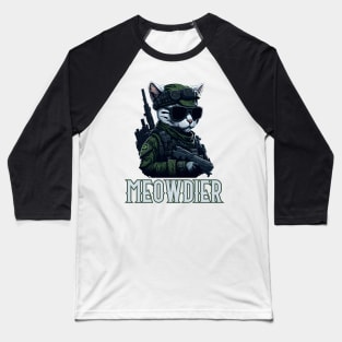 SOLDIER CAT FUNNY Baseball T-Shirt